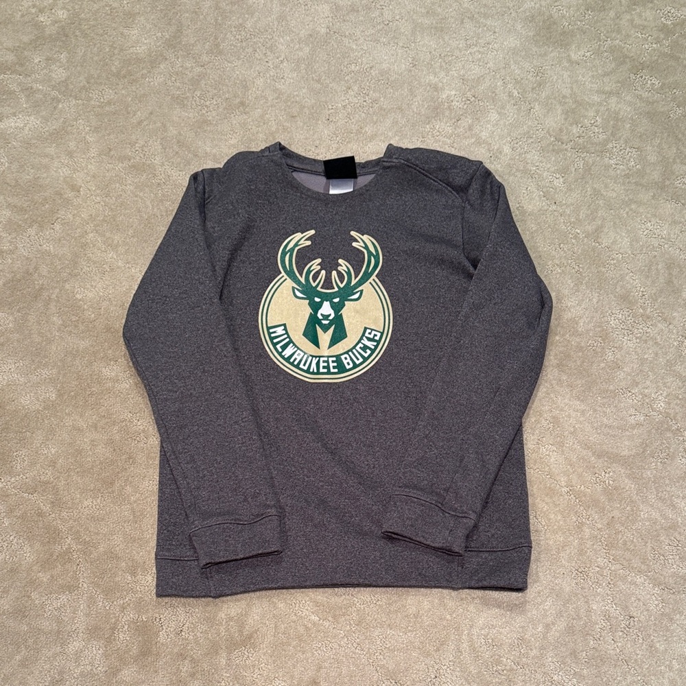 NBA Milwaukee Bucks Charcoal Crewneck Sweatshirt
